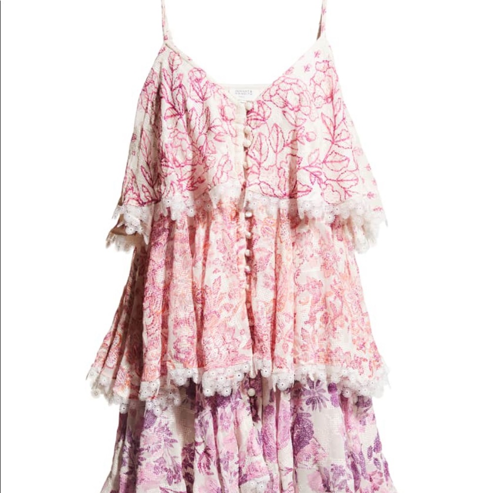 Hemant and Nandita Suki Short Belted Tiered Dress